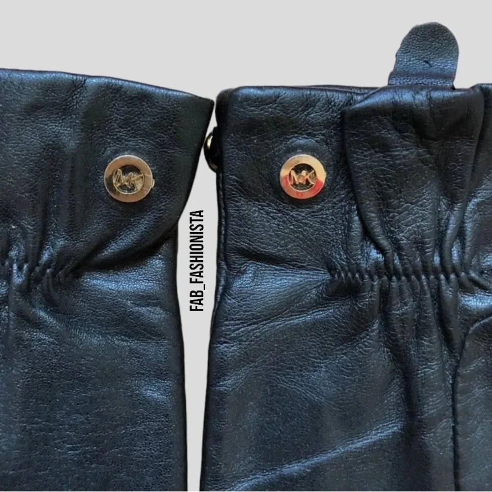 Michael Kors Leather gloves & H&M infinity scarf